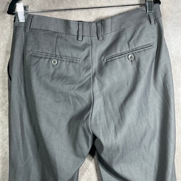Inserch Super‎ 120s Fratelli Dress Pants Mens 34X32 Gray Flat Front Straight Leg - Picture 4 of 9